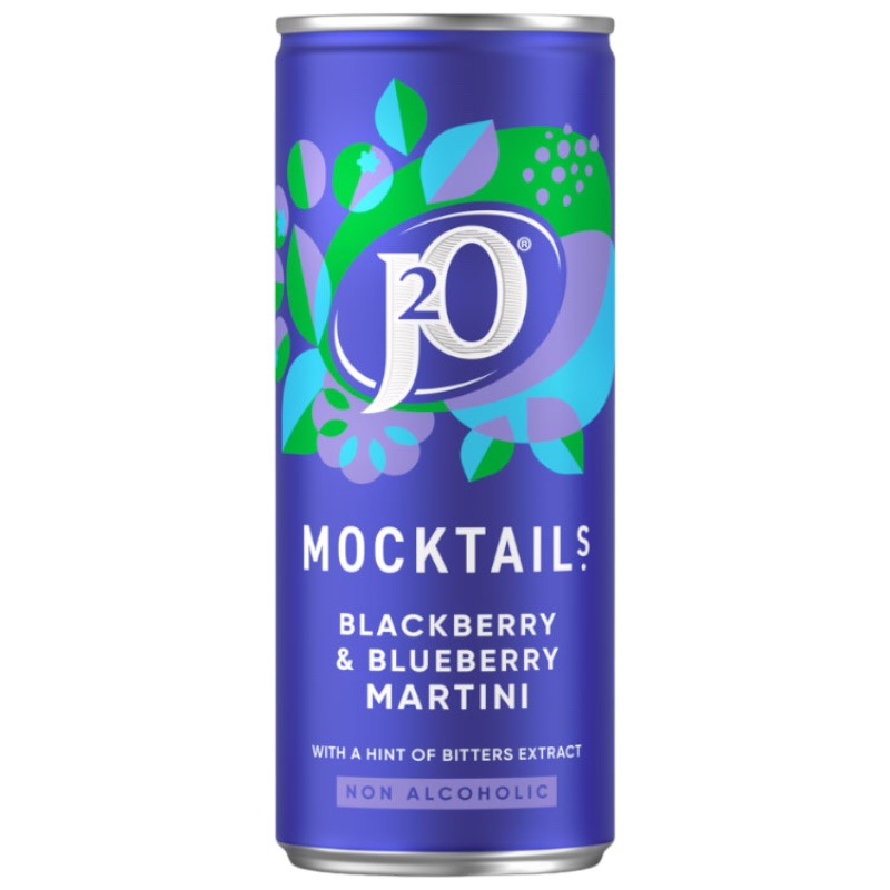 J2O Mocktail Blackberry & Blueberry Martini Can