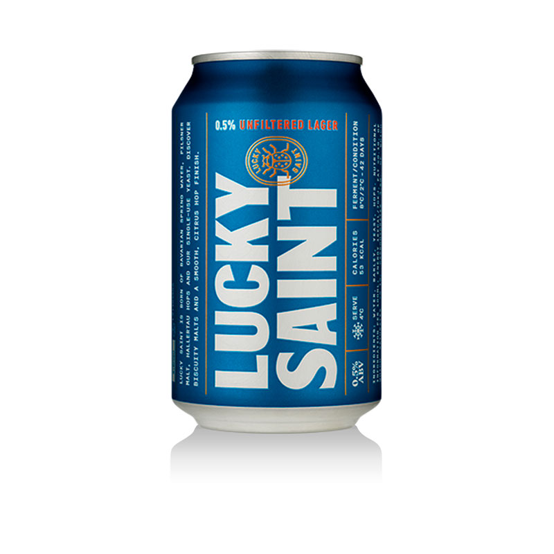 Lucky Saint Lager Cans